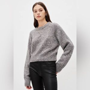 John Elliott Cropped Cashmere Sweater Gray S NWOT